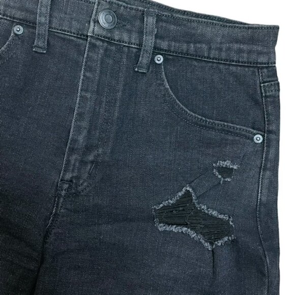 AEROPOSTALE Aero Cheeky Ripped Black Denim Jean Shorts - Size 6 - Picture 4 of 9